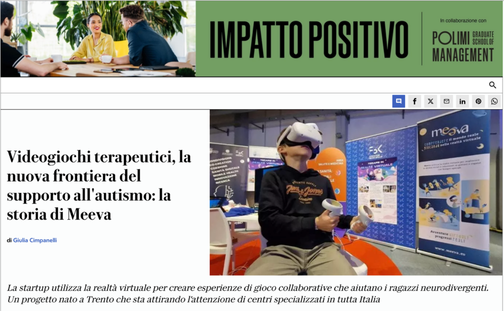 Articolo su MEEVA nell’inserto di “La Repubblica” su Impatto Positivo, rubrica gestita dalla GSoM del Politecnico di Milano